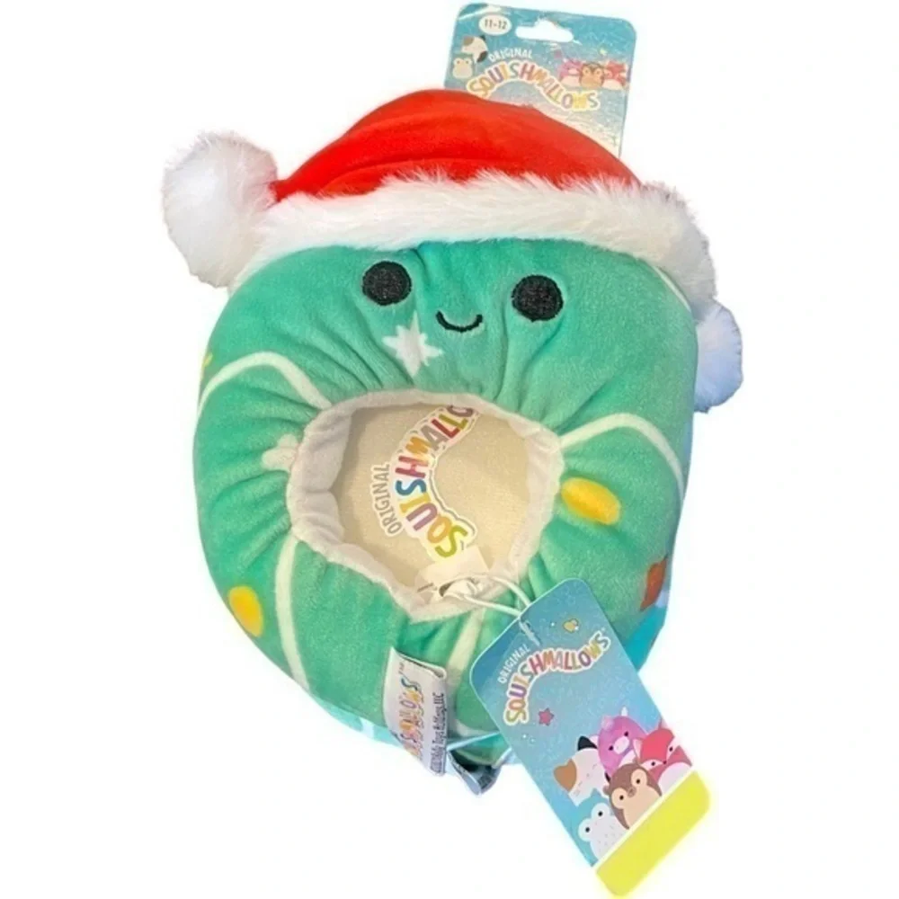 New Kids Size 11 - 12 Squishmallows Christmas Tree Slippers Plush Gift Boys Girl